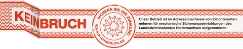 Wir sind ein vom LKA Niedersachsen in die Errichterliste von mechanischen Sicherungseinrichtungen aufgenommener Fachbetrieb.