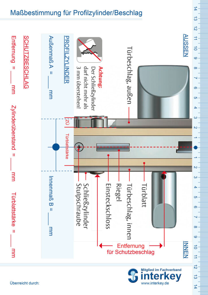 Maßblätter - Profilzylinder, Beschläge & Einsteckschlösser 1