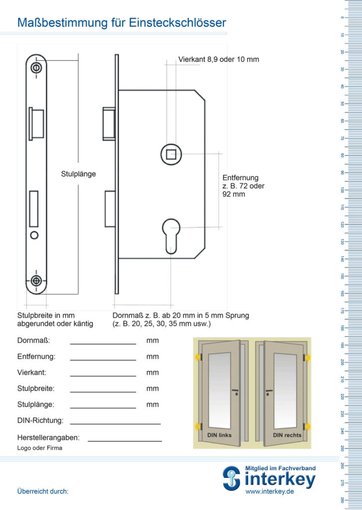 Maßblätter - Profilzylinder, Beschläge & Einsteckschlösser 3